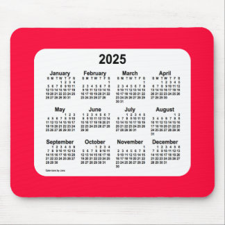 2025 Cherry Red Calendar av Janz Mouse Pad Musmatta