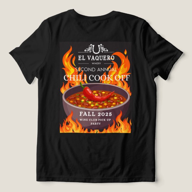 2025 Chili Cook Off Tee Shirt Womens (Design baksida )
