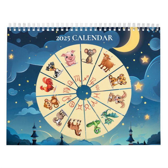 2025 China Clipart Zodiac Kalender (Omslag)