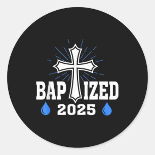 2025: Christian Jesus Vatten Baptism Church Runt Klistermärke