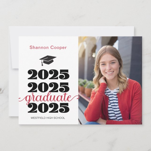 2025 Christian Red Studenten Photo Notice Meddelande (Framsida)