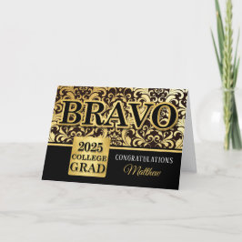 2025 College Graduation Faux Gold Foil med Namn Kort