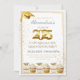 2025 Cupcakes & Caps-examensinbjudan Inbjudningar