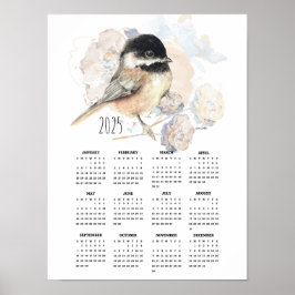 2025 Cute Chickadee Poster kalender