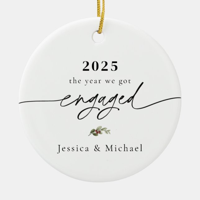 2025 Engaged Ornament | Modern Photo Keepsake (Framsidan)