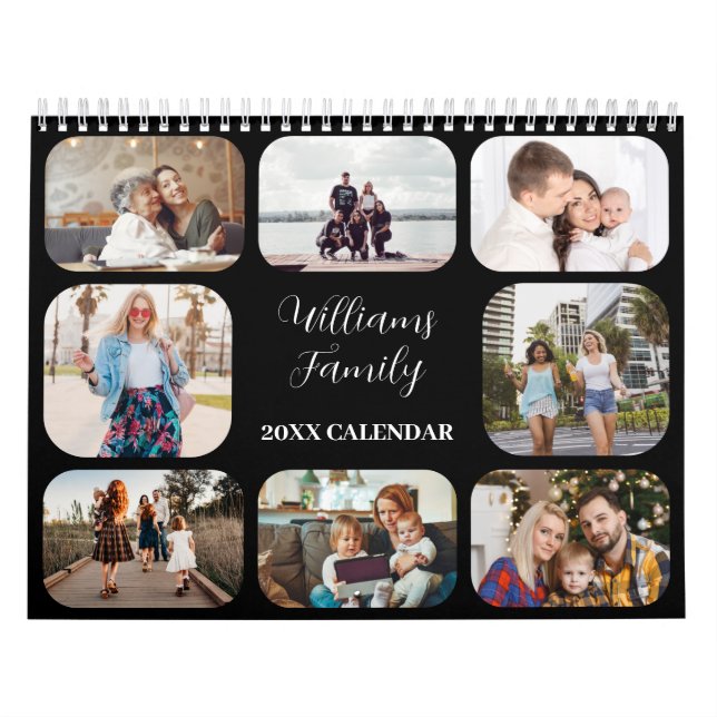 2025 enkel modern Anpassningsbar 21-fotofamilj Kalender (Omslag)