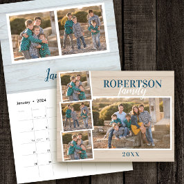 2025 - Enkelt Rustic-familjfoto Kalender