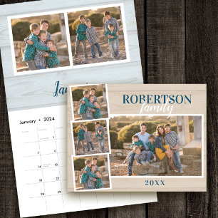 2025 - Enkelt Rustic-familjfoto Kalender
