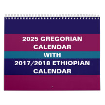 2025 Etiopien och Gregorian Calendar Välj Land