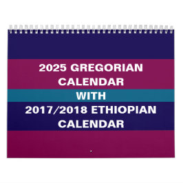 2025 Etiopien och Gregorian Calendar Välj Land Kalender