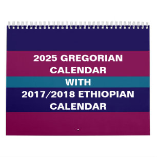 2025 Etiopien och Gregorian Calendar Välj Land Kalender