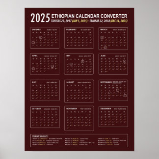 2025 Etiopisk kalenderomvandlare Poster