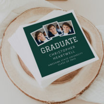 2025 Examensårs 3-Foto Grön Vit