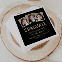 2025 Examensårs 3-Foto Svart och Guld