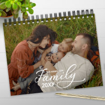 2025 Familj Anpassad Foto Chic Script Kalender