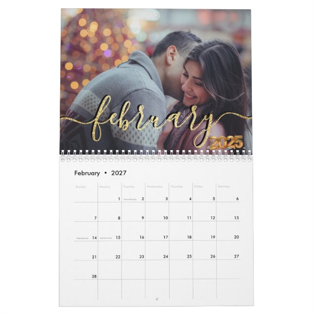 2025-familjefoton för Elegant av kalender (Feb 2027)