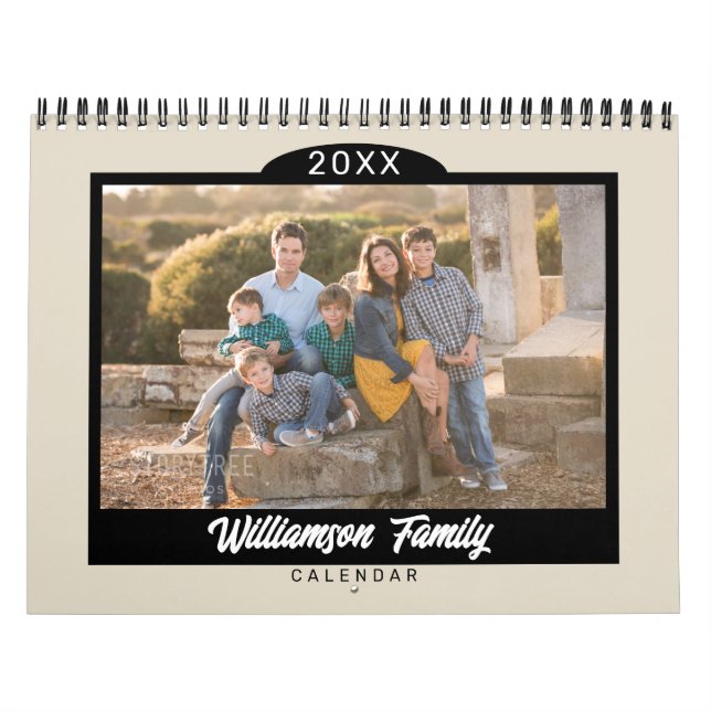 2025-familjens foto Modern Minimalist Kalender (Omslag)