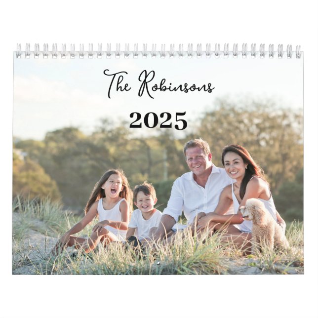 2025-familjens foto Sentimental Modern Elegant Kalender (Omslag)