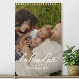2025 Family Anpassningsbar Photo Chic Script Calen Kalender