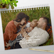2025 Family Anpassningsbar Photo Chic Script Calen