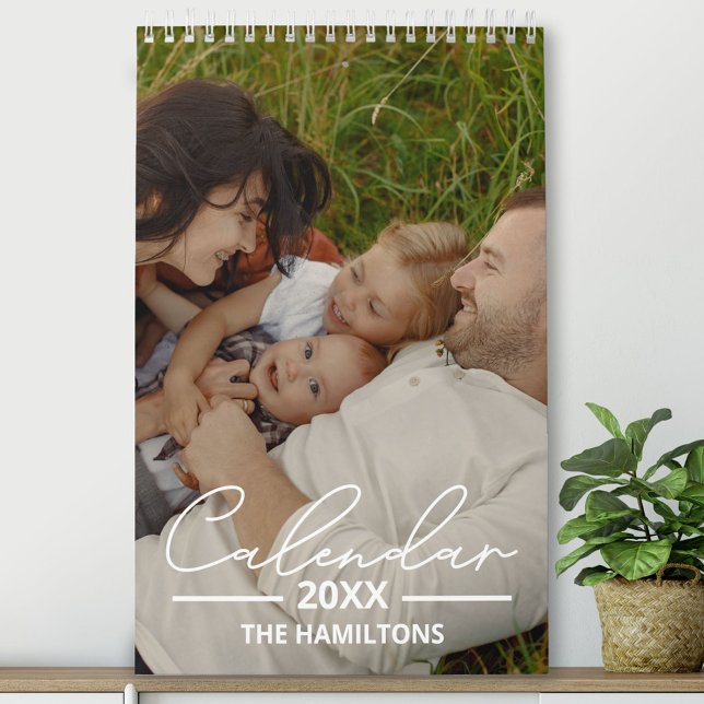 2025 Family Anpassningsbar Photo Chic Script Calen Kalender (Skapare uppladdad)