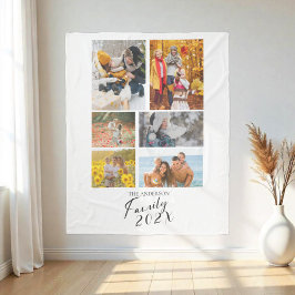 2025 Family Anpassningsbar Photo Collage Fleecefilt