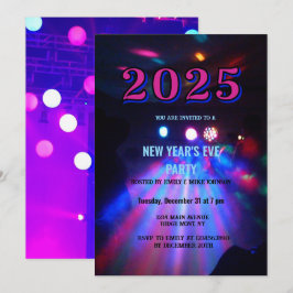 2025 Färgämnet disco Boll Nyårsafton Party Inbjudningar