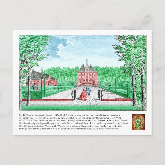 2025 färgläggning 1760 Tryck Kasteel De Essenburg  Vykort (Framsida)