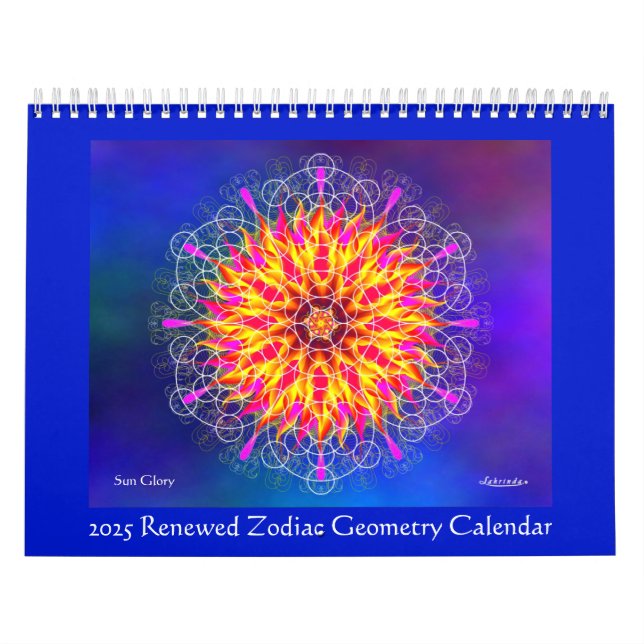2025: Förnyad zodiac Geometry Calendar Kalender (Omslag)