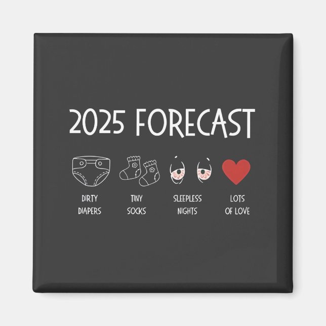 2025 Förutsägelse Blir Mamma Nytt År  Magnet (Framsidan)
