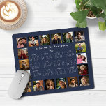 2025 Fotokollage för marinblått Många Musmatta<br><div class="desc">🌟 2025 Navy Blue Många Photo Collage Calendar Mouse Pad med en enkel, minimalistisk årskalender och 18 av dina favoritfoton. Alla färg är anpassade. Gör en underbar gåva till mor- och farföräldrar, föräldrar, moster, ungar, gudföräldrar med mera! Kontakta oss på cedarandstring@gmail.com om du behöver hjälp med designen eller matchande produkter....</div>