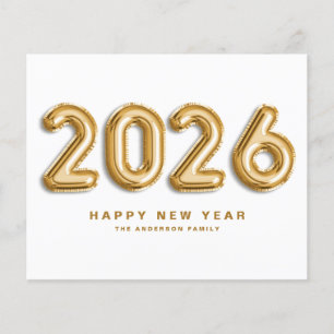 2025-Gott nytt år-kort för guldformade foil Mylar