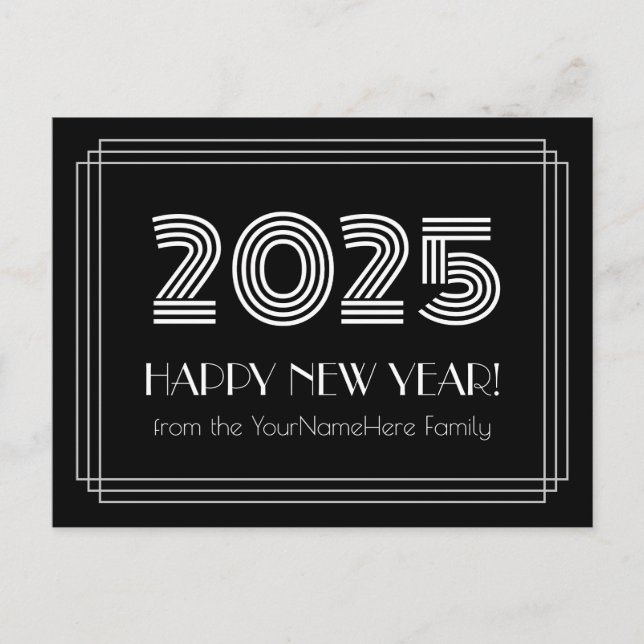 2025 GOTT NYTT ÅR! & Personlig Namn vykort (Framsida)