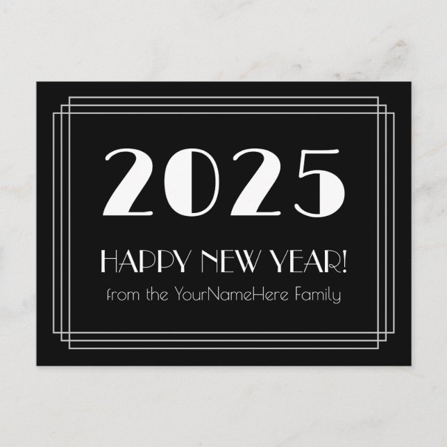 2025 GOTT NYTT ÅR! + PERSONLIG NAMN VYKORT (Framsida)
