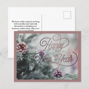 2025 Gott nytt år Rosa Anpassningsbar Business Helg Vykort