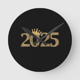 2025 Gott nytt år Rund Klocka