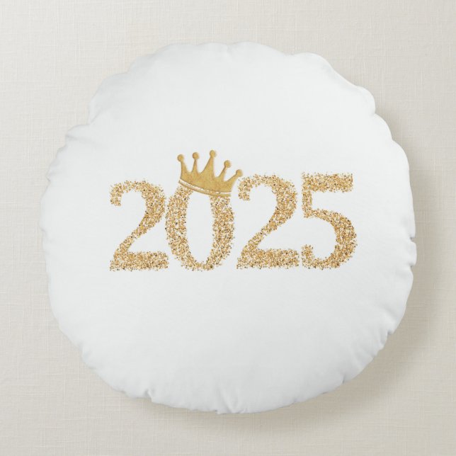 2025 Gott nytt år Rund Kudde (Framsidan)
