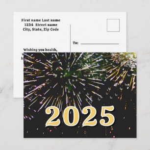 2025,Gott nytt år!semester Eldshow Glad jul Vykort