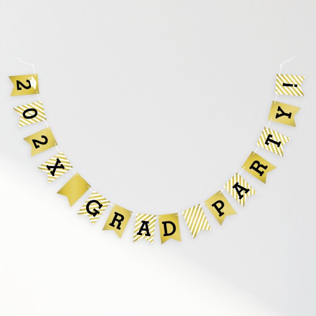 2025 Grad Party Modern Guld Studenten Vimplar (Skapare uppladdad)