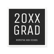 2025 Grad & School Black White Modern Studenten