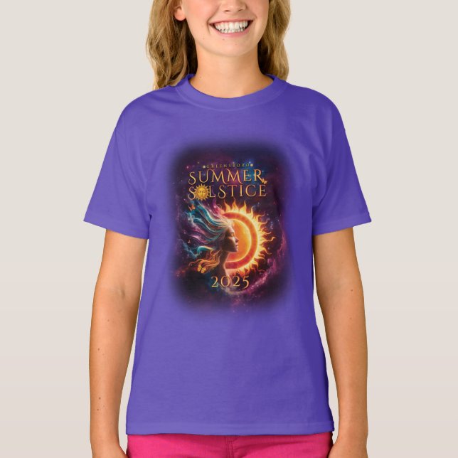 2025 Greensboro Summer Solstice Festival Dated T Shirt (Framsida)