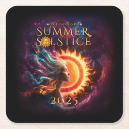 2025 Greensboro Summer Solstice Festival Keepsaké Underlägg Papper Kvadrat