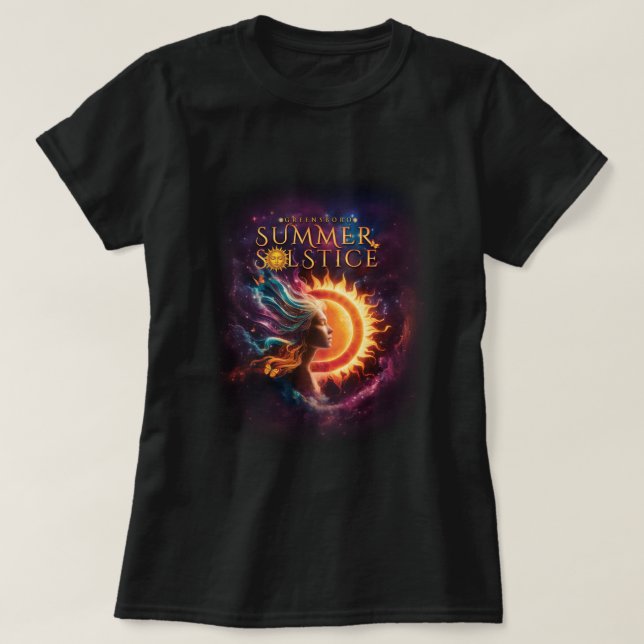 2025 Greensboro Summer Solstice Festival Odaterad T Shirt (Design framsida)