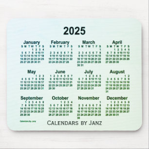 2025 Grönt Löv Smoke Calendar by Janz Mouse Pad Musmatta