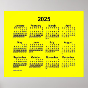 2025 Gul Kalender av Janz Print Poster