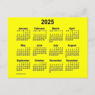 2025 Gul Mini Kalender av Janz Vykort