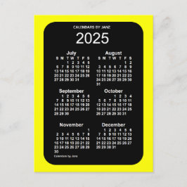 2025 Gul Neon 6 Månaders Mini Kalender av Janz Vykort