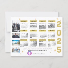 2025 Guld-kalender - jul och nyår Vykort
