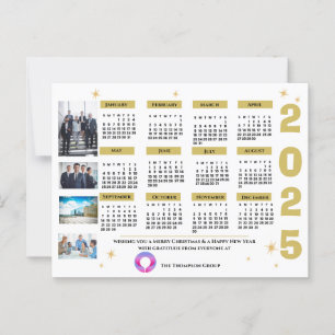 2025 Guld-kalender - jul och nyår Vykort