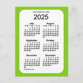 2025 Gult Grönt 6 Mini Calendar av Janz Vykort